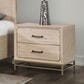 Furniture of America Sandnes 2-Drawer Nightstand in Light Oak and Gold, , large