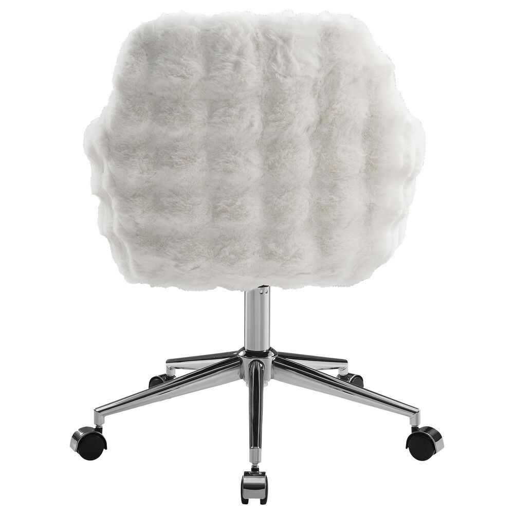 Linon Home Decor Fiona Office Chair with White Cloud Bubble Cushion in Silver, , large