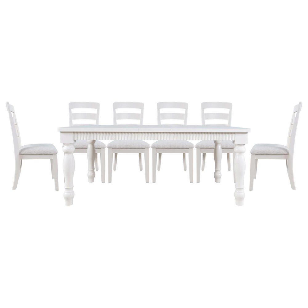 Waltham Westport 7-Piece Rectangular Dining Set in White, , large