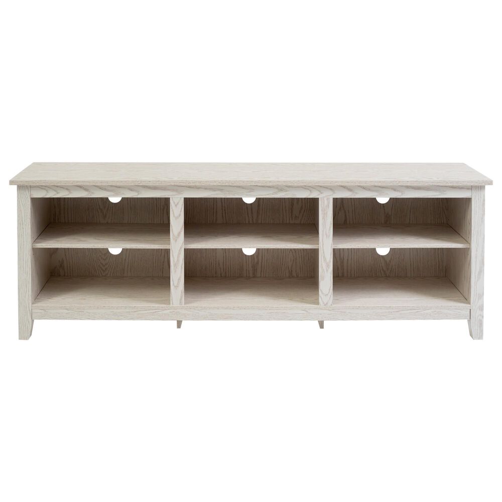 Walker Edison Essential 70&quot; TV Stand in White Wash, , large