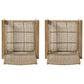 Hearth and Haven Outdoor Wood and Flat Wicker Club Chair in Light Brown (Set of 2), , large