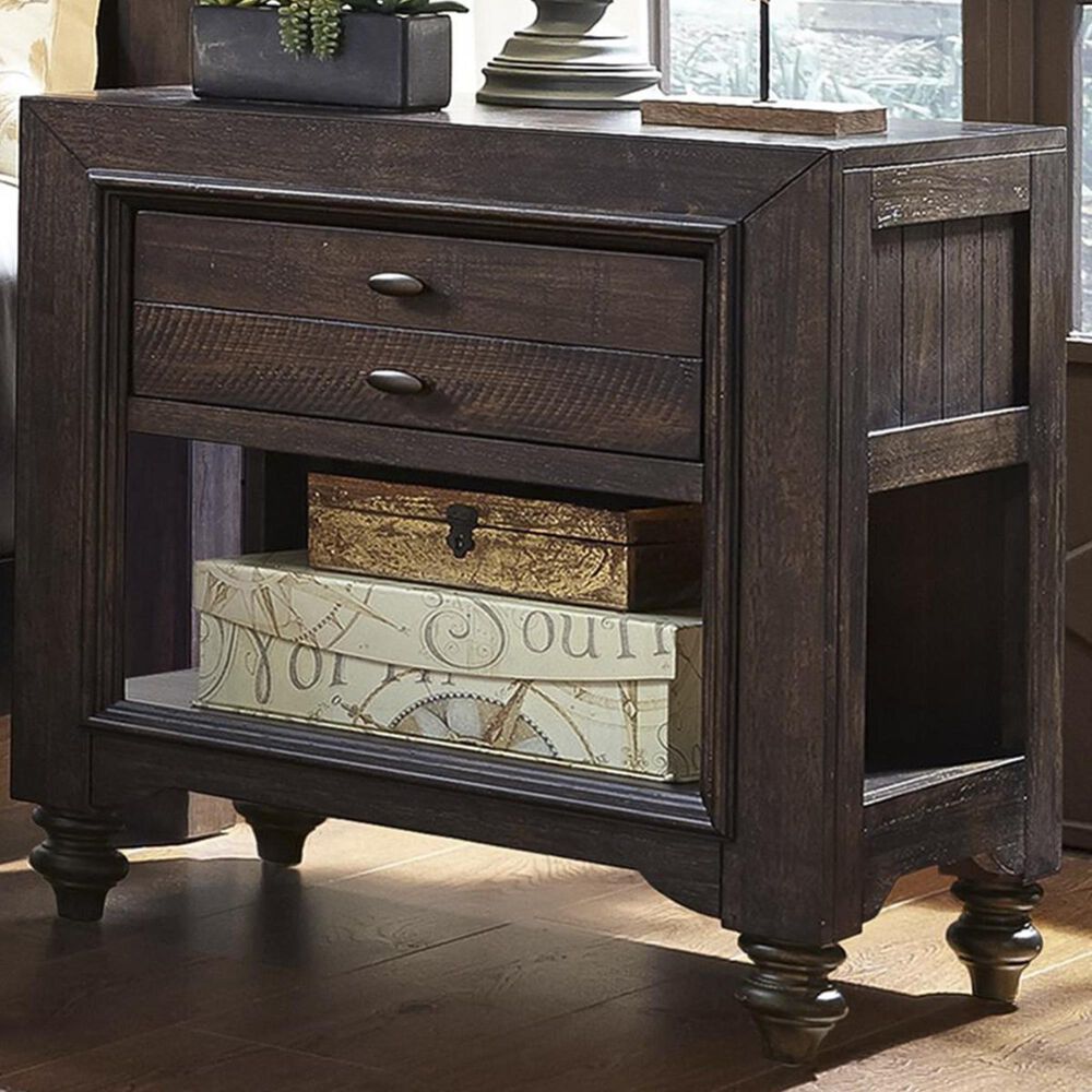 Belle Furnishings Catawba Hills Leg Nightstand in Peppercorn, , large