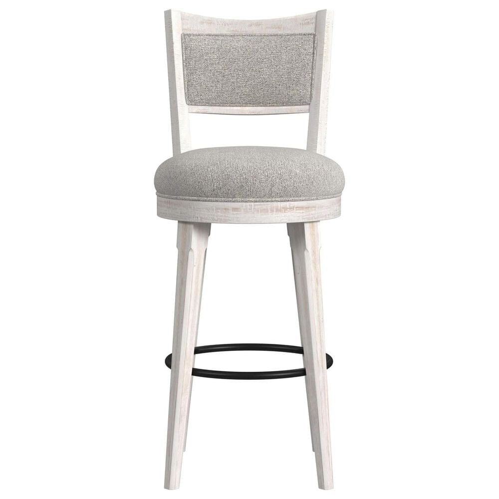 Mayberry Hill Rogen Swivel Bar Stool in Rustic White and Black, , large