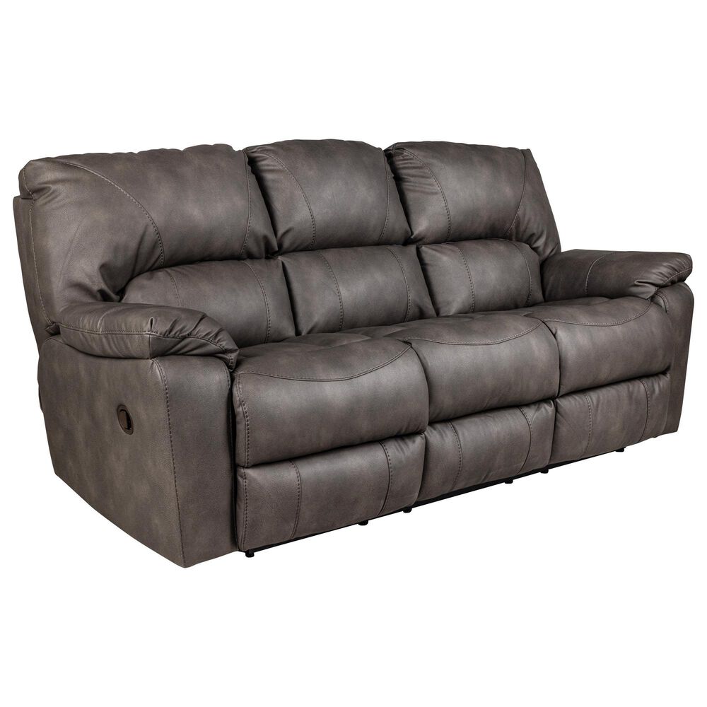 HomeStretch Rhino Manual Reclining Sofa in Pewter, , large
