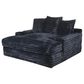 Maple + Main Oversized Chaise Lounge with USB Charging Ports and 2-Cupholder in Onyx Black, , large