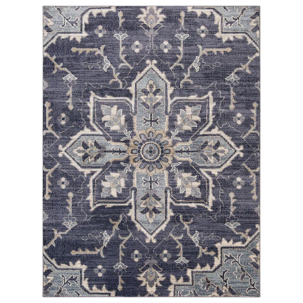 Amer Rugs Jordan 6"7" x 9" Purple Area Rug, , large