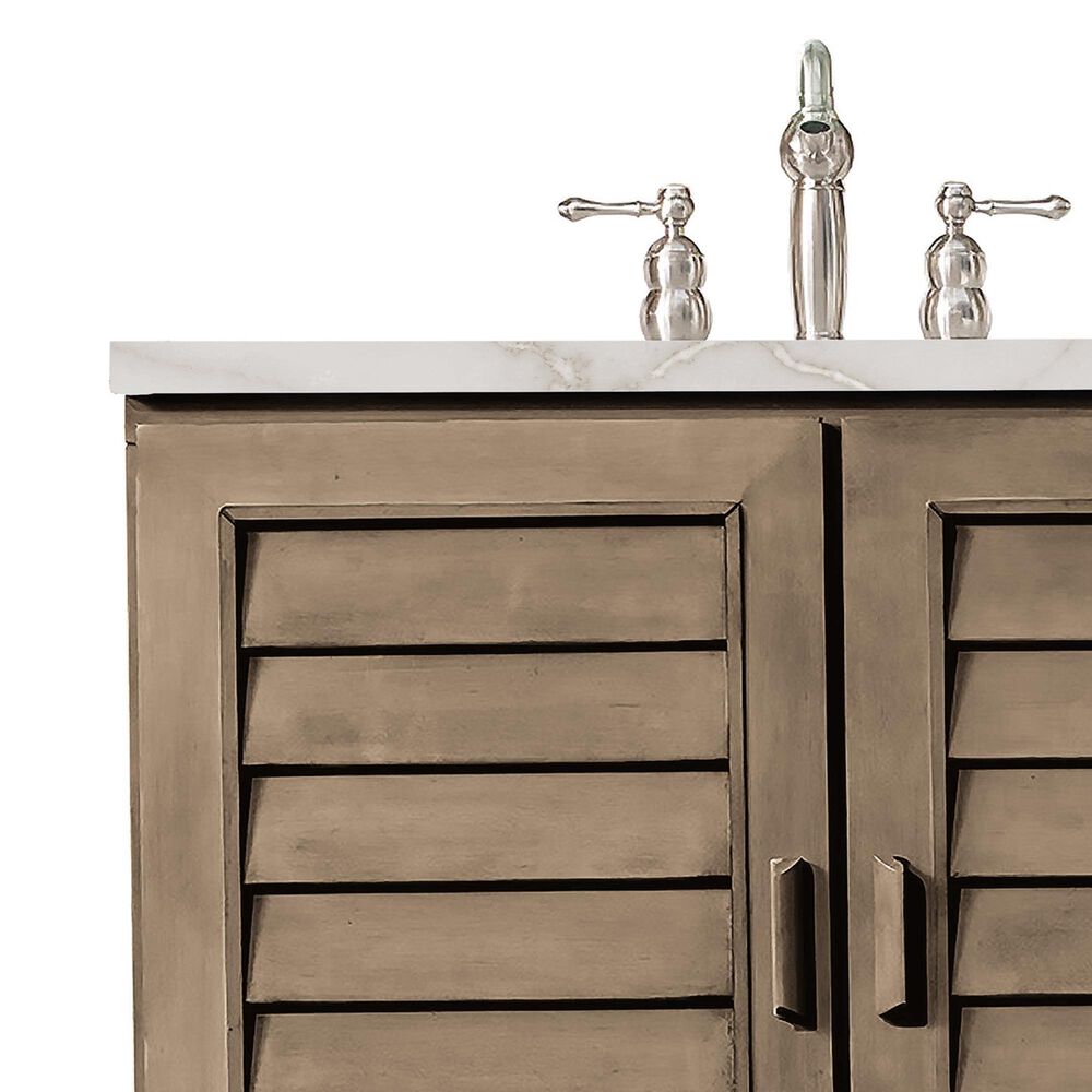 James Martin Vanities Portland 36&quot; Single Bathroom Vanity in Whitewashed Walnut with 3 cm Victorian Silver Quartz Top and Rectangular Sink, , large