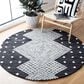 Safavieh Micro-Loop MLP171H 5" Round Charcoal and Ivory Area Rug, , large