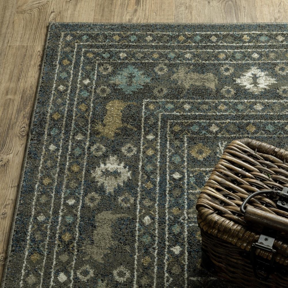 Oriental Weavers Venice 7&#39;10&quot; x 10&#39; Blue and Gold Area Rug, , large