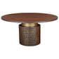 Home Trends & Design Santa Cruz 60" Round Dining Table in Brown and Antique Bronze - Table Only, , large