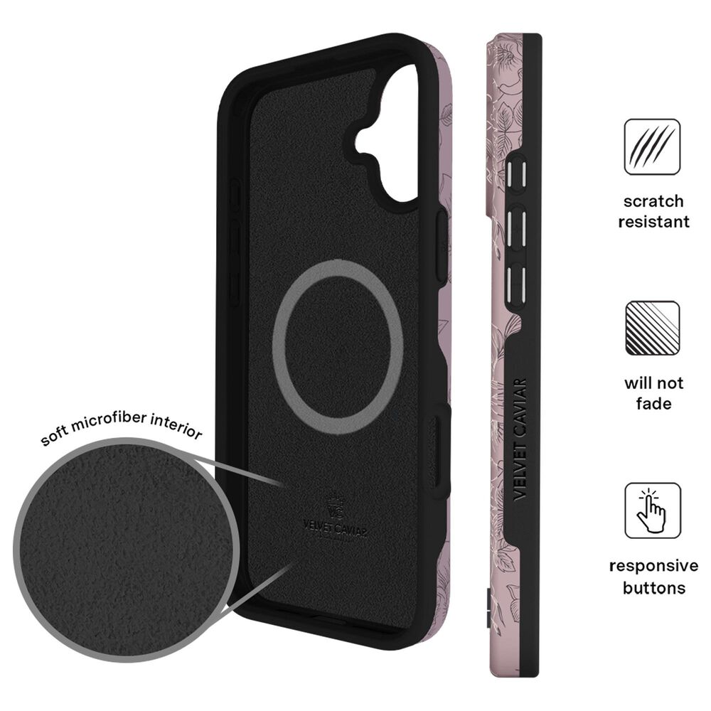 Velvet Caviar MagSafe Case for Apple iPhone 16 in Dusty Rose Chrome Floral, , large