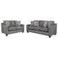 J Cooper USA Galaxy Stationary Sofa and Loveseat Set in Cinder, , large