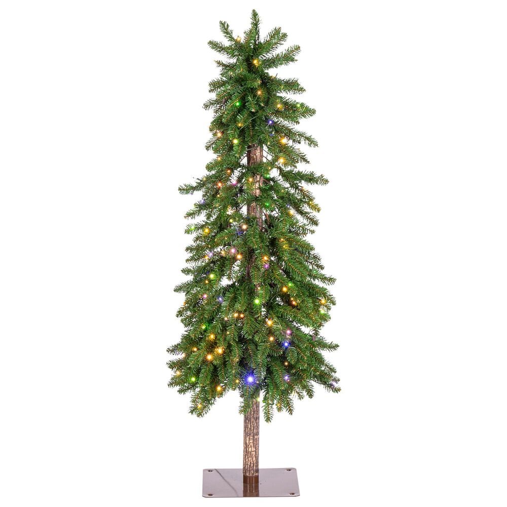 The Gerson Company 5&#39; Alpine Pre-Lit Artificial Christmas Tree in Green, , large