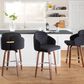 LumiSource Dahlia Swivel Counter Stool with Camel Upholstery in Walnut and Chrome (Set of 2), , large
