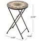 Hearth and Haven Silvester Outdoor Round Folding End Table in Beige and Black, , large