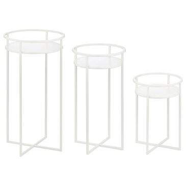 mDesign Plant Stand in Matte White (Set of 3), , large