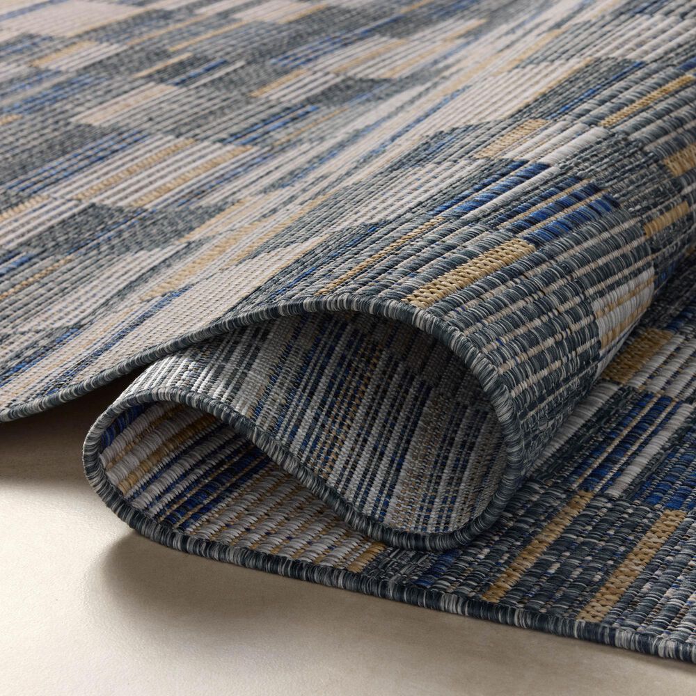 Loloi II Birch 2&#39;3&quot; x 3&#39;9&quot; Denim and Gold Indoor/Outdoor Area Rug, , large