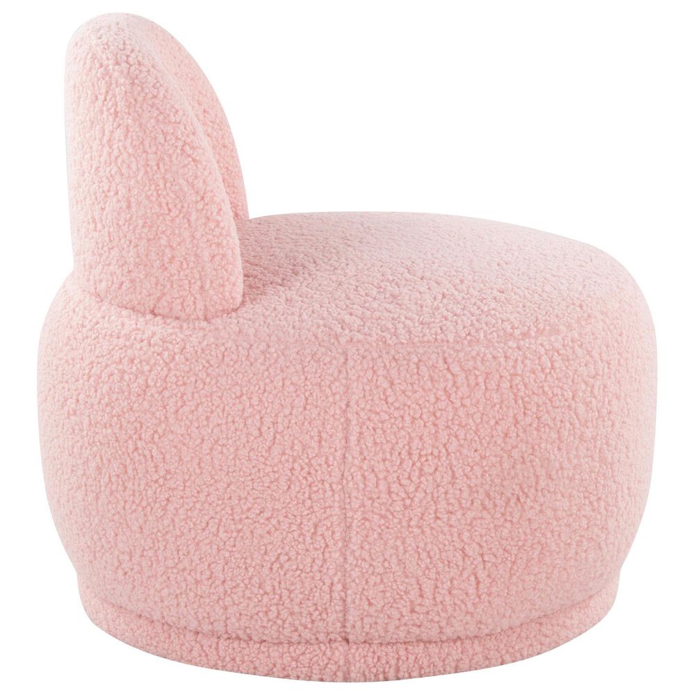 Lumisource Kimi Accent Chair in Pink Sherpa, , large