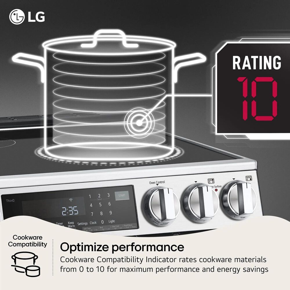 LG 2-Piece Kitchen Package with 6.3 Cu. Ft. Smart Slide-In Induction Range and 2.1 Cu. Ft. Smart Over-the-Range Microwave in Printproof Stainless Steel, , large