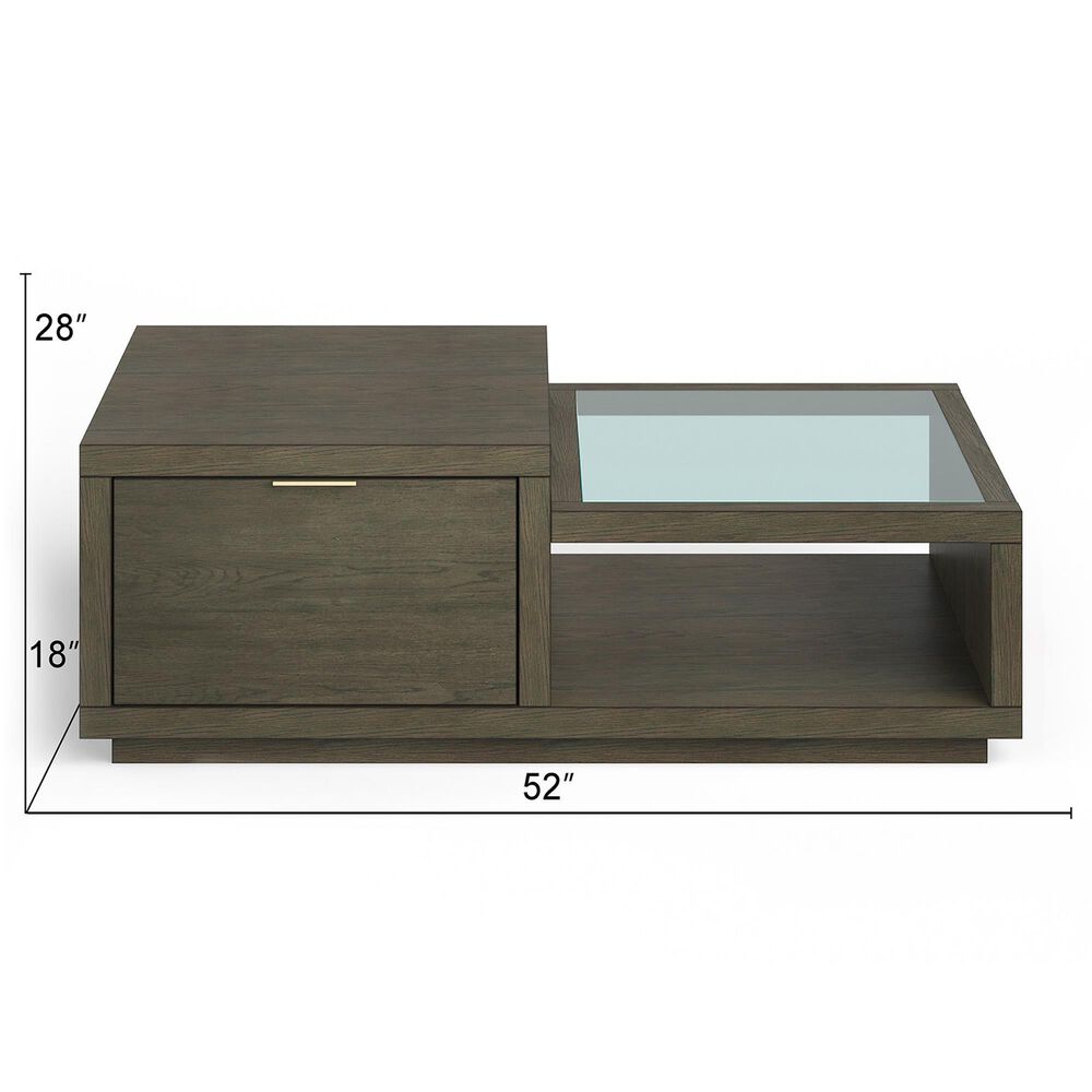 Nicolette Home Merrick Rectangular Cocktail Table with Casters in Homestead Brown and Clear, , large