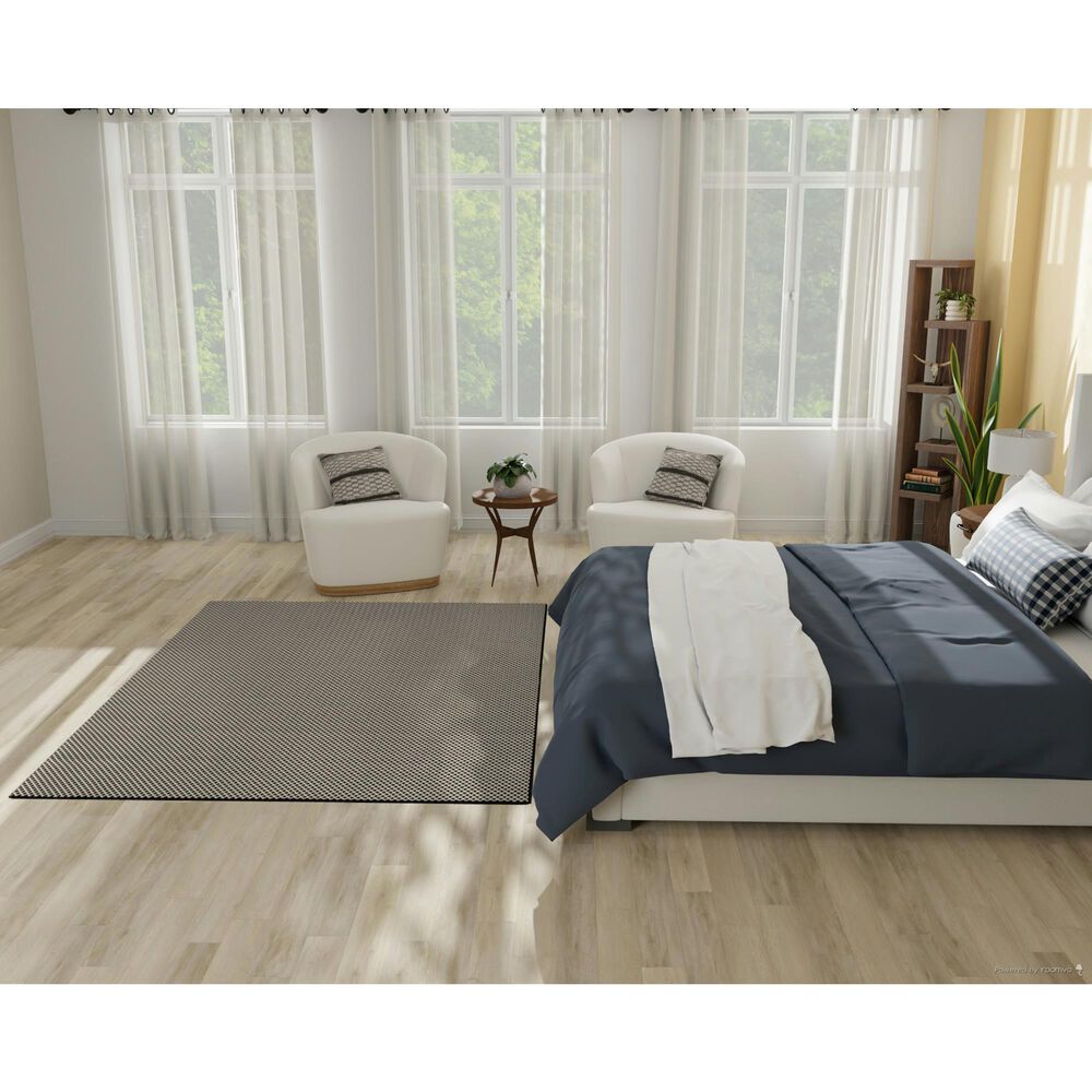 Nourison Courtyard Black and White 5&#39; x 7&#39; Indoor/Outdoor Area Rug, , large
