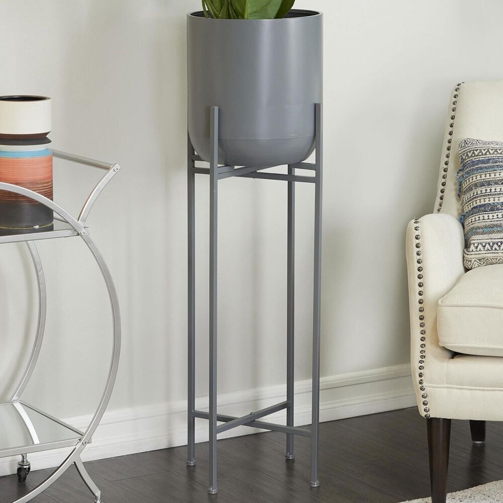 Maple and Jade 42&quot; Dome Planter with Removable Stand in Gray, , large