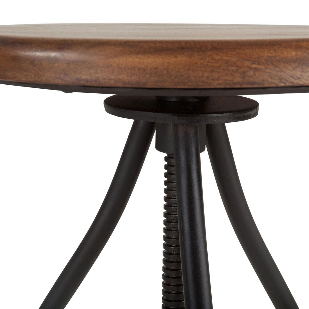 Home Trends &amp; Design Industrial Loft Adjustable Swivel Barstool in Walnut and Black, , large