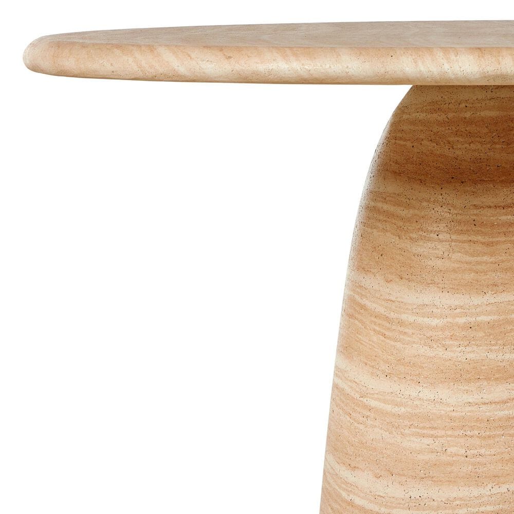 Four Hands Janice 48&quot; Round Pedestal Dining Table in Faux Travertine , , large