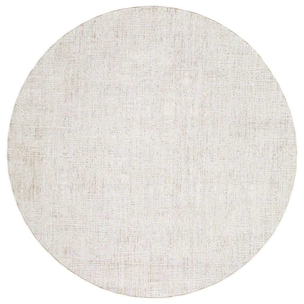 Surya Gakko Charcoal, Ivory, Cream and Tan 5"3" Round Area Rug, , large