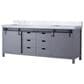 Lexora Home Marsyas 84" Double Bathroom Vanity in Dark Grey with White Carrara Marble Top and Rectangular Sinks, , large