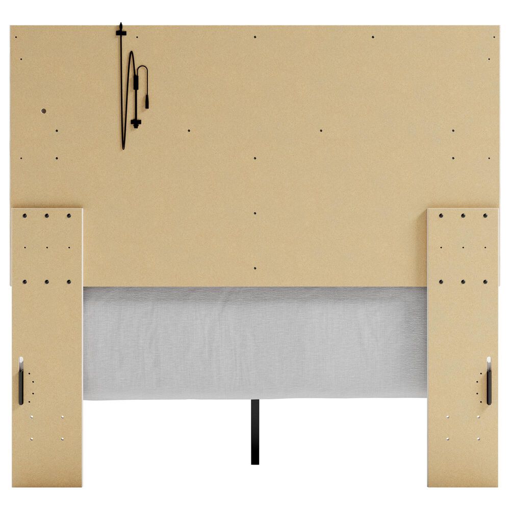 Ashley Altyra Full Panel Bed in White with LED Headboard, , large