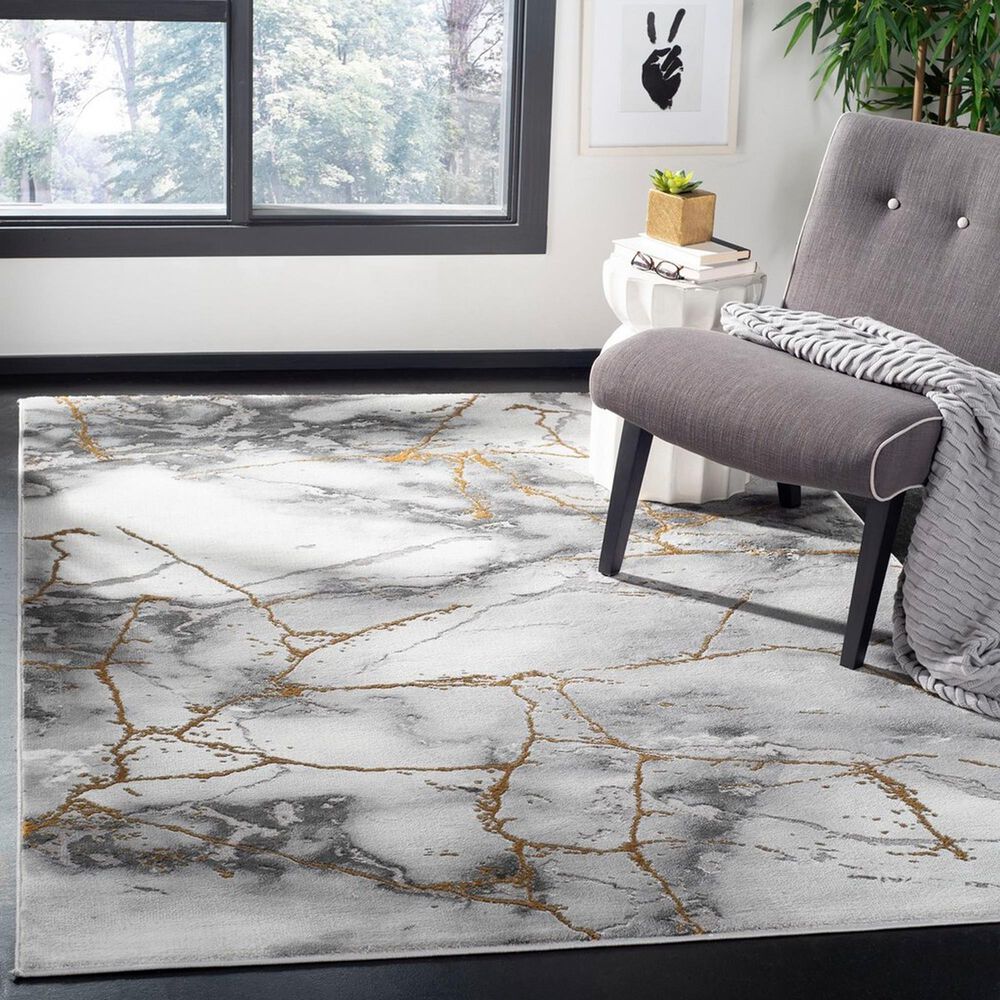 Safavieh Craft CFT877F 5&#39;3&quot; x 7&#39;6&quot; Grey and Gold Area Rug, , large