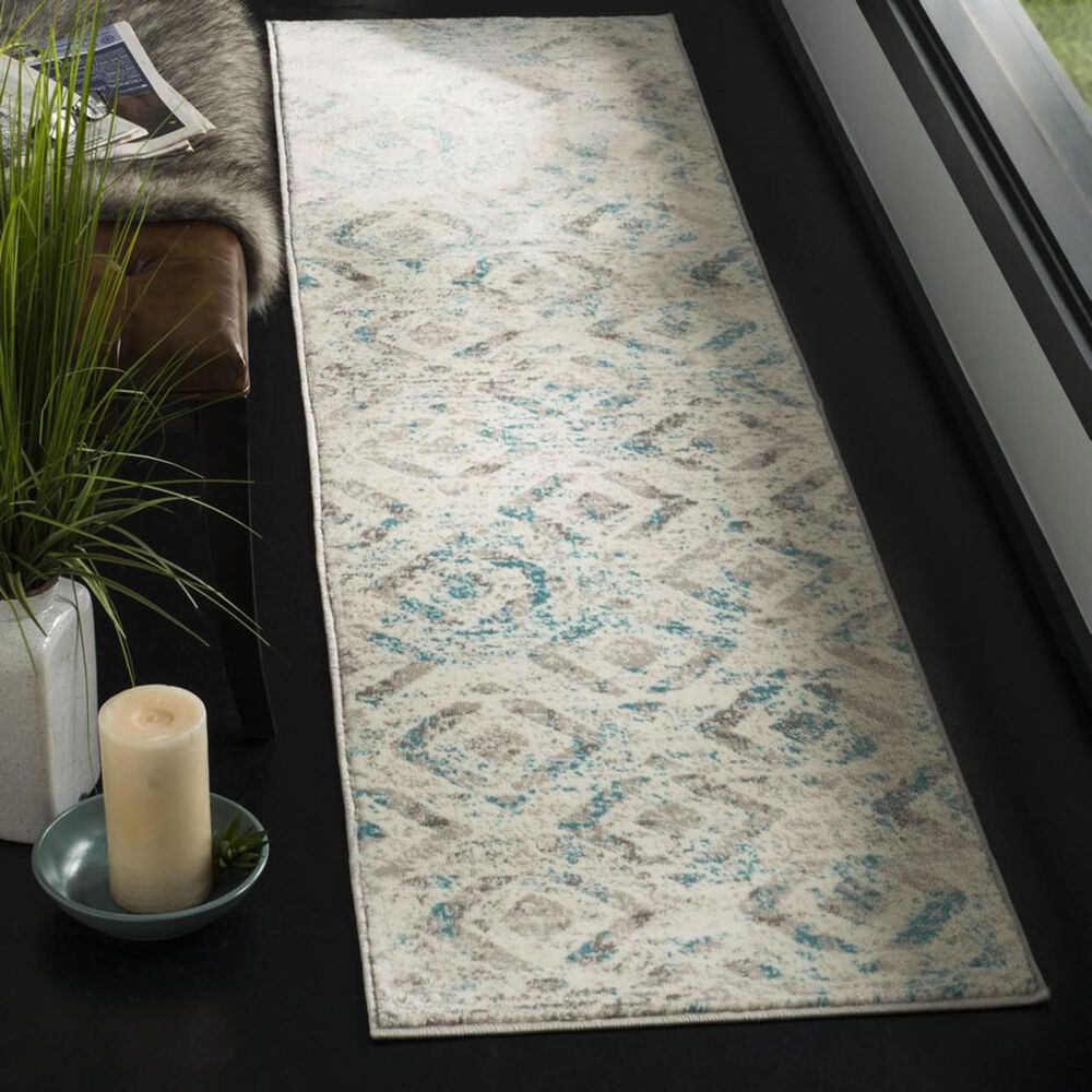 Safavieh Skyler SKY190D 2&#39; x 12&#39; Ivory and Blue Runner, , large