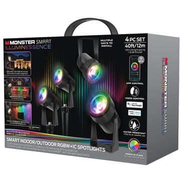 Monster Smart Illuminessence 4-Piece LED Smart Spotlight Outdoor Yard Light Set, , large