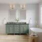 James Martin Vanities Brittany 72" Double Bathroom Vanity in Smokey Celadon with 3 cm Charcoal Soapstone Quartz Top and Rectangular Sinks, , large