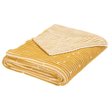 Safavieh Coraline 50" x 60" Throw in Mustard Yellow and Beige, , large