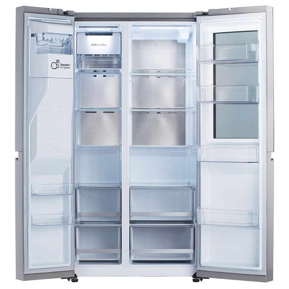 LG 27.1 Cu. Ft. Side-by-Side Refrigerator in Print Proof Stainless Steel, , large
