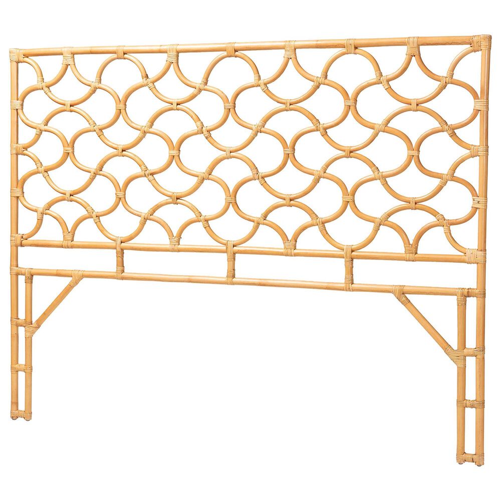 Baxton Studio Kalcya King Standalone Headboard in Light Honey, , large
