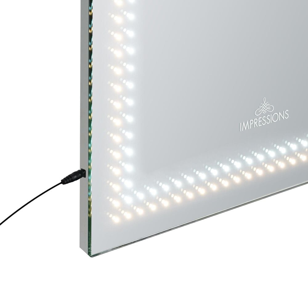 Impressions Vanity Stage Lite Rectanglar Full Length Vanity Mirror in Silver, , large