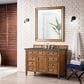 James Martin Vanities Brittany 48" Single Bathroom Vanity in Saddle Brown with 3 cm Parisien Bleu Quartz Top and Rectangular Sink, , large
