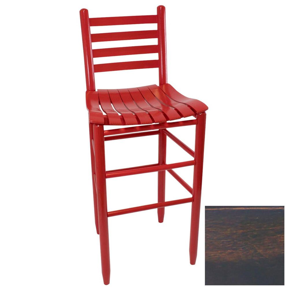 Lakeside Asheville Ladderback Barstool in Woodleaf Black, , large