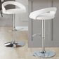 LumiSource Grotto Swivel Adjustable Bar Stool with White Velvet Upholstery in Chrome (Set of 2), , large