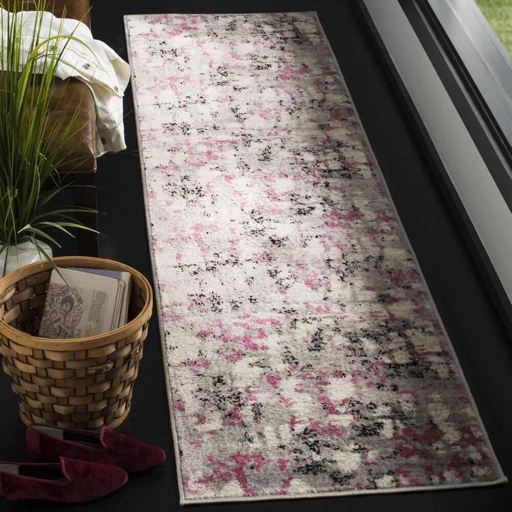 Safavieh Skyler SKY193P 2&#39; x 8&#39; Gray and Pink Scatter Rug, , large