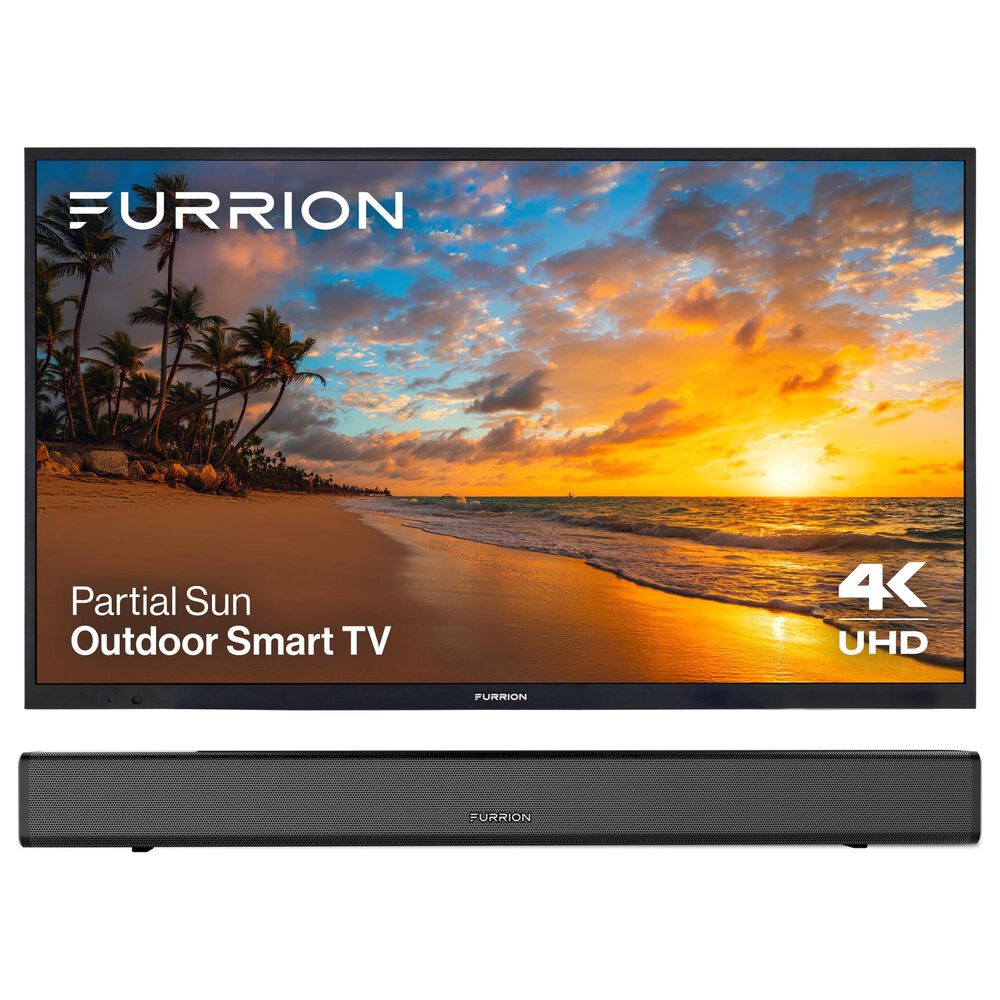 Furrion Aurora 43" Class Partial Sun 4K LED UHD - Outdoor Smart TV with 70W 2.1 Soundbar in Black, , large