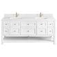 James Martin Vanities Breckenridge 72" Double Bathroom Vanity in Bright White with Single Hole 3 cm White Zeus Quartz Top and Rectangular Sinks, , large