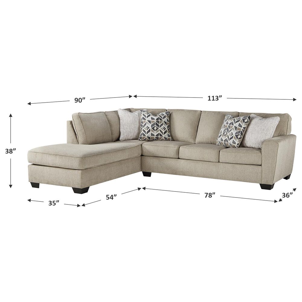 Signature Design by Ashley Decelle 2-Piece Left Facing Sectional in Putty, , large