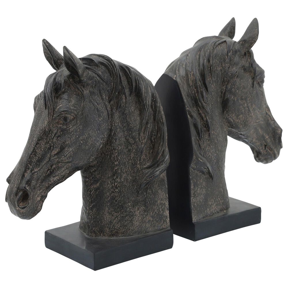 Sagebrook Home 11" Horse Head Bookend in Brown (Set of 2), , large