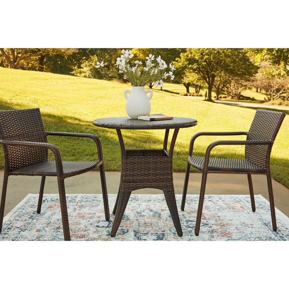 Ashley Mimis Reef 3-Piece Patio Bistro Set in Brown, , large