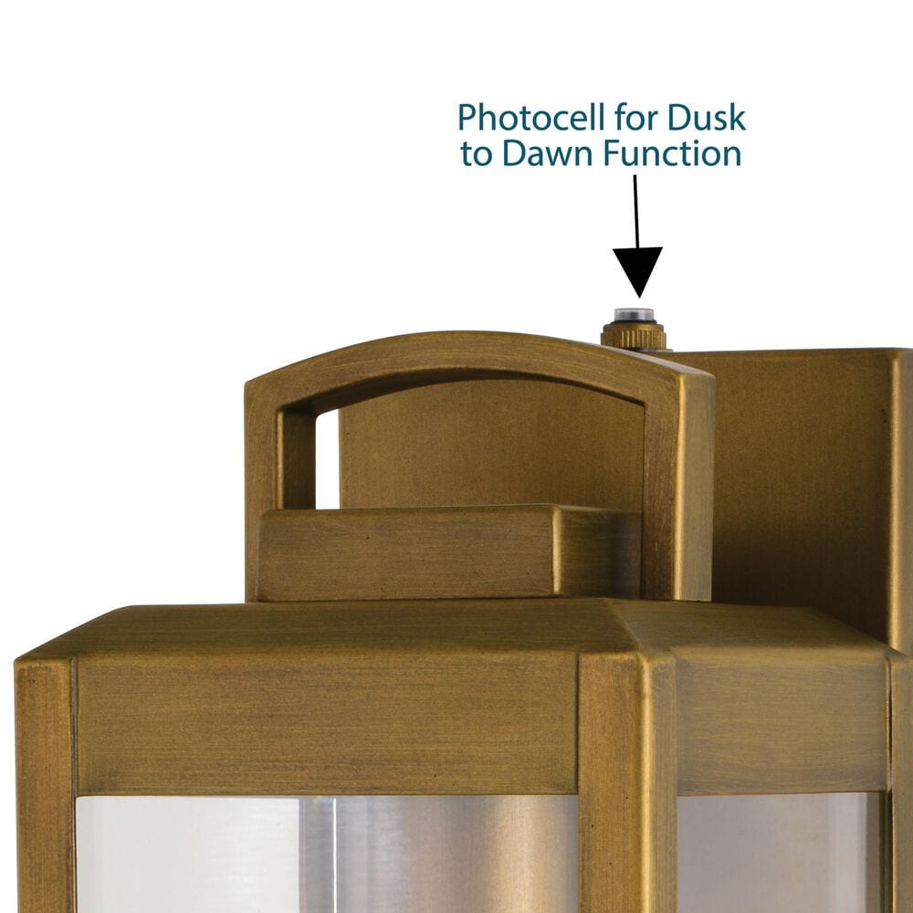 Vaxcel Kinzie 14.25" 1-Light Outdoor Wall Sconce in Vintage Brass, , large