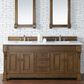 James Martin Vanities Brookfield 72" Double Bathroom Vanity in Country Oak with 3 cm White Zeus Quartz Top and Rectangular Sinks, , large